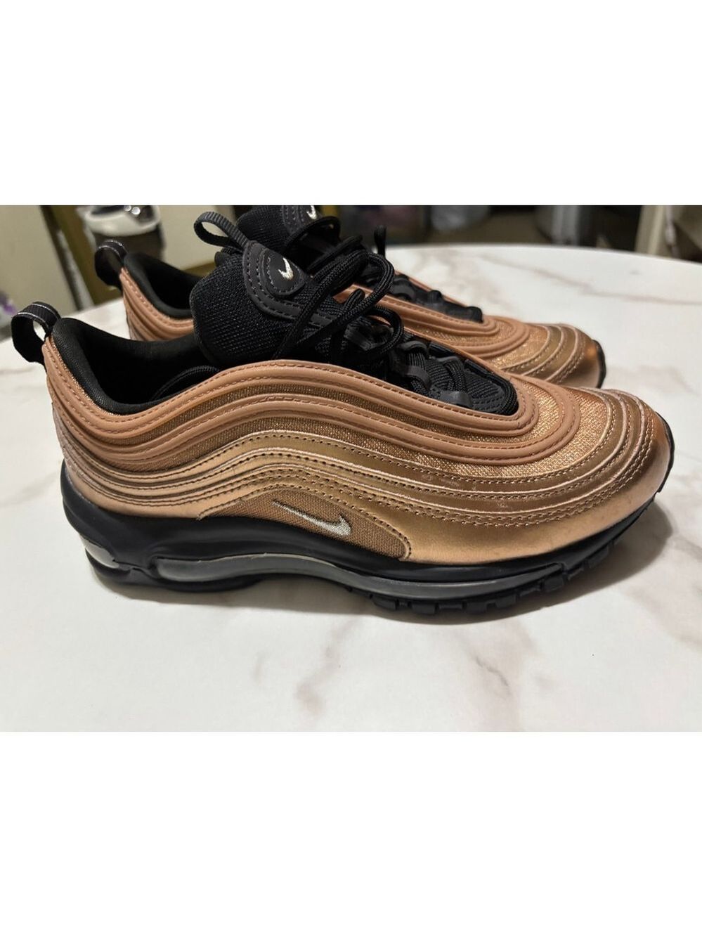 Nike Women's Air Max 97 in the Metallic Red Bronze - Picture 2 of 7